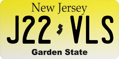 NJ license plate J22VLS
