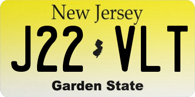 NJ license plate J22VLT