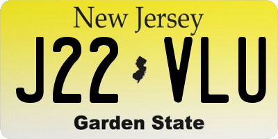 NJ license plate J22VLU