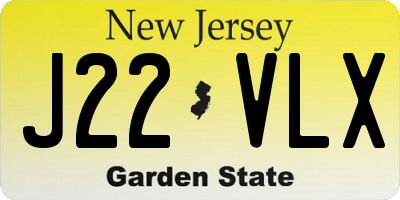 NJ license plate J22VLX