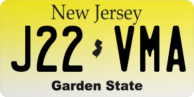 NJ license plate J22VMA
