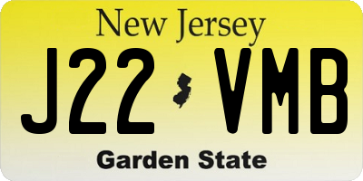 NJ license plate J22VMB