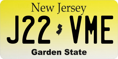 NJ license plate J22VME