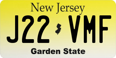 NJ license plate J22VMF