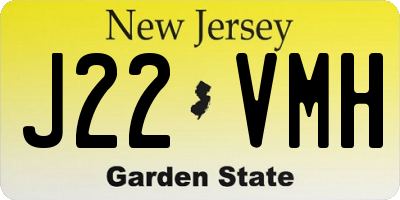 NJ license plate J22VMH