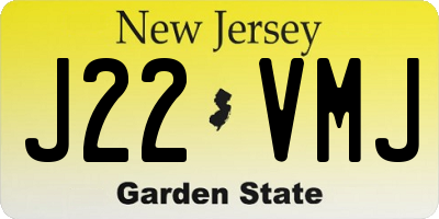 NJ license plate J22VMJ