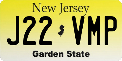 NJ license plate J22VMP