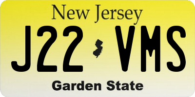NJ license plate J22VMS