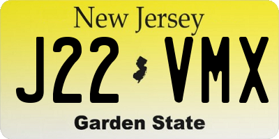 NJ license plate J22VMX