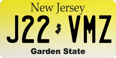 NJ license plate J22VMZ