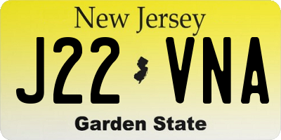 NJ license plate J22VNA