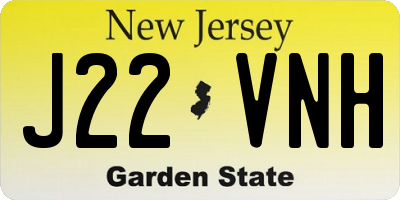 NJ license plate J22VNH