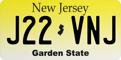 NJ license plate J22VNJ