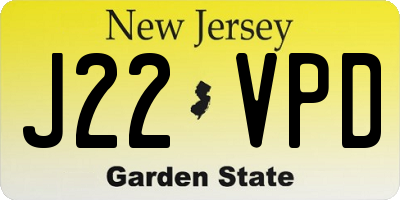 NJ license plate J22VPD