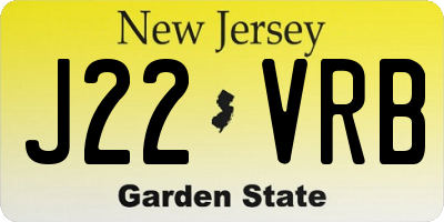 NJ license plate J22VRB