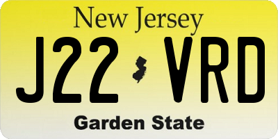 NJ license plate J22VRD