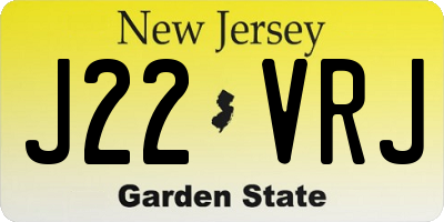 NJ license plate J22VRJ