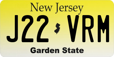 NJ license plate J22VRM
