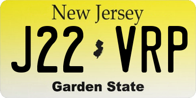 NJ license plate J22VRP