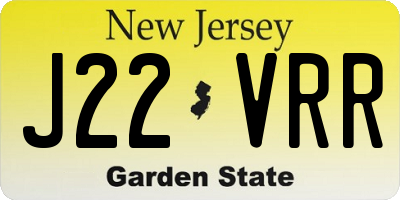 NJ license plate J22VRR