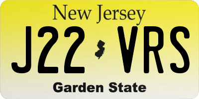 NJ license plate J22VRS