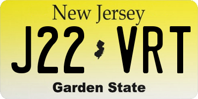 NJ license plate J22VRT