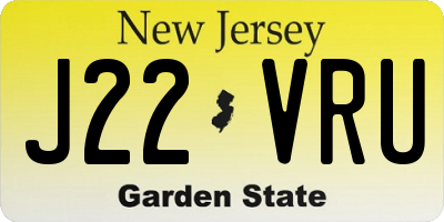 NJ license plate J22VRU