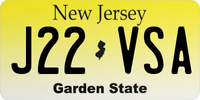 NJ license plate J22VSA