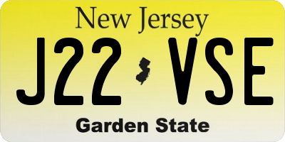 NJ license plate J22VSE