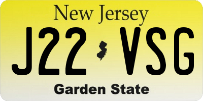 NJ license plate J22VSG
