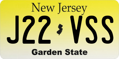 NJ license plate J22VSS