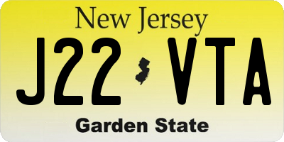 NJ license plate J22VTA