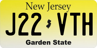 NJ license plate J22VTH