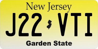 NJ license plate J22VTI