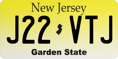 NJ license plate J22VTJ