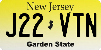 NJ license plate J22VTN