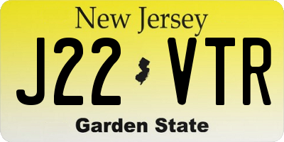 NJ license plate J22VTR