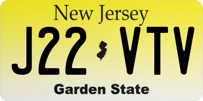 NJ license plate J22VTV