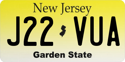 NJ license plate J22VUA