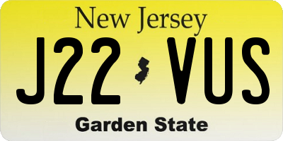 NJ license plate J22VUS