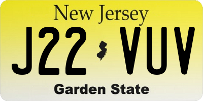 NJ license plate J22VUV