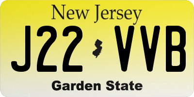 NJ license plate J22VVB