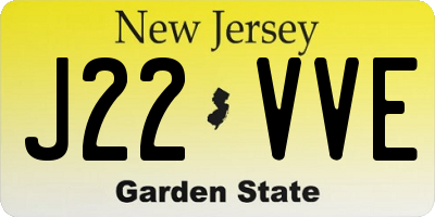 NJ license plate J22VVE