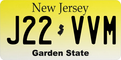NJ license plate J22VVM