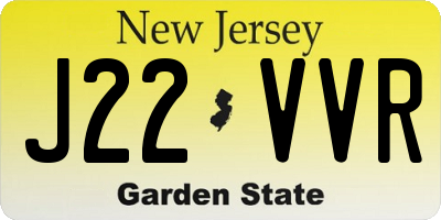 NJ license plate J22VVR