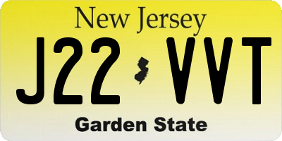 NJ license plate J22VVT