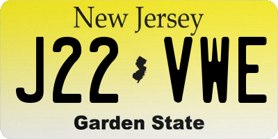 NJ license plate J22VWE