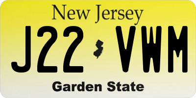 NJ license plate J22VWM