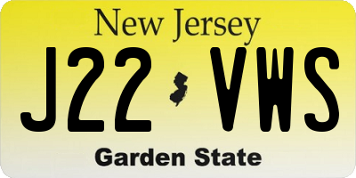 NJ license plate J22VWS