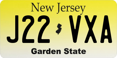 NJ license plate J22VXA